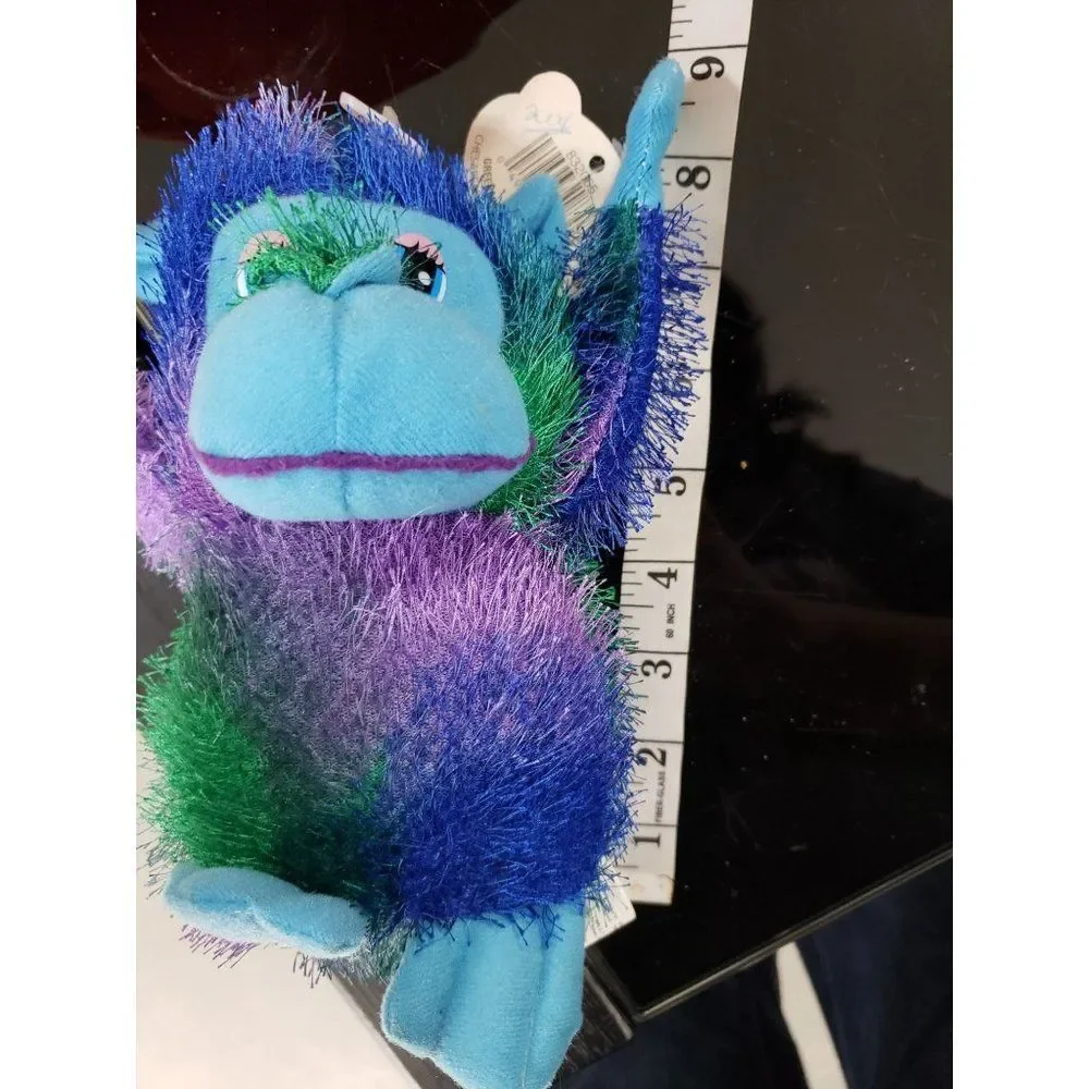 2004 fourstar‎ pals plush monkey multicolored furry fur stuffed animal toy